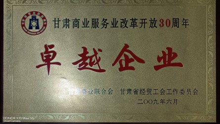 甘肃商业服务业改革开放30周年卓越企业